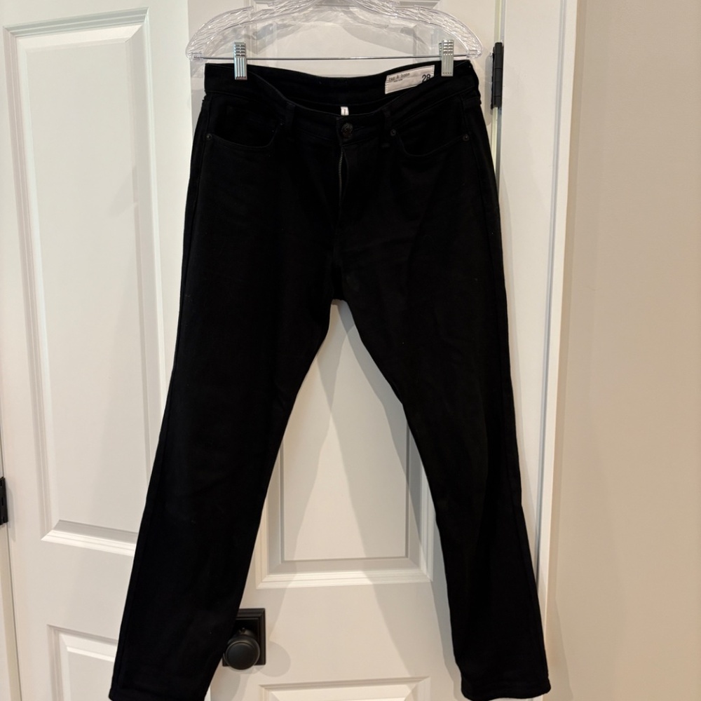 Rag & Bone Dre Low-Rise, Slim Boyfriend Black Jeans